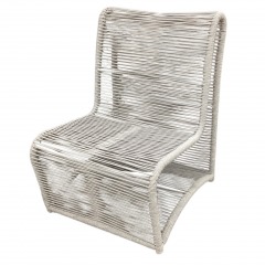 Grey Outdoor Aluminum\/Rope Armless Club Chair