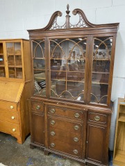Traditional Ornate Dark Wood China Cabinet