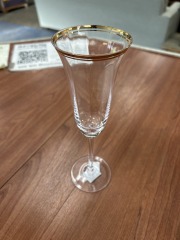 Gold-Rimmed Flute Glass