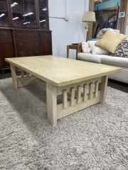Light Wood Mission Style Coffee Table