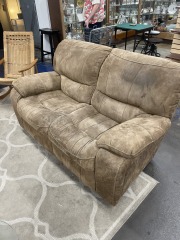 Loved Borwn Puffy Loveseat