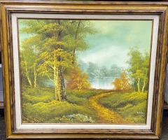 A Stroll by the Pond Original Painting