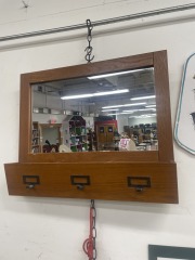 Wooden Organizer Mirror