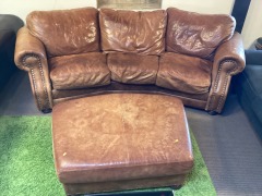 Leather Couch & Ottoman