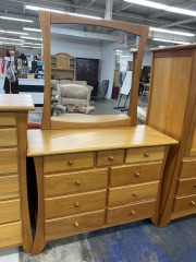 Classy & Curvaceous Wood Dresser with Mirror