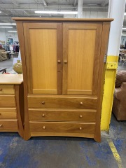 Classy & Curvaceous Wood Entertainment Armoire