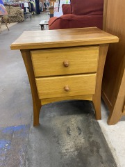 Classy & Curvaceous Wood Nightstand