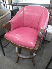 Leatherette Swivel Tub Bar Stool