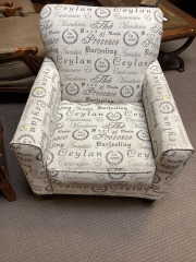 White Letter Pattern Chair