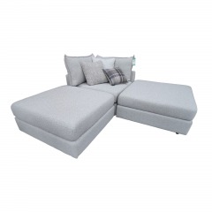 Taupe 3 pc Seating w Corner and 2 ottomans