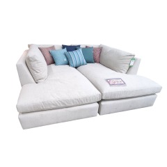 White Right and Left Bumper Chaise