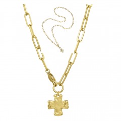 2199  R1| JAMES MICHELLE Chunky Cross Chain Necklace