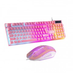 2281 B1| CHONCHOW Pink Gaming Keyboard and Mouse Combo
