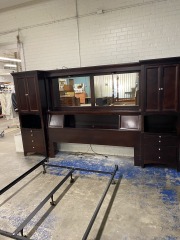 Espresso King Headboard Storage System