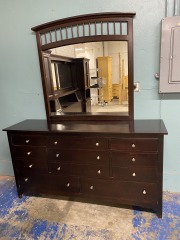 Espresso Eight Drawer Dresser with Mirror
