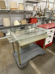 Glass Top Computer Desk