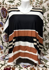 2 New LuLaRoe Shelby (Striped) & Erika (Purple) Short Sleeve Shirt Set size S