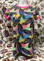 New LuLaRoe Multi Color Tropical Short Sleeve Shirt size L