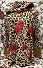 New LuLaRoe Amber Leopard Rose Hoodie size 2XL
