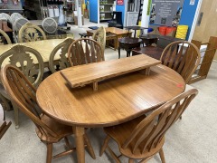DINING SET W\/4 CHAIRS & 1 LEAF
