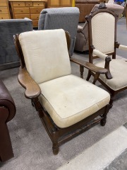 Vintage Country Wood Lounge Chair