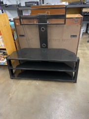 Black Glass TV Mount Entertainment Center