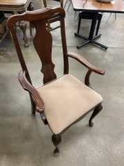 Ornate Upholstered Arm Chairs