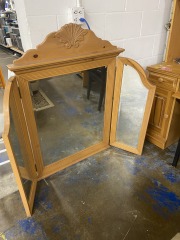 Light Wood Country Tri-Fold Mirror (58 x 48)