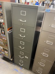 Grey Legal Five Drawer Filing Cabinet