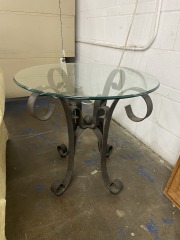 Swirley Leg Glass Side Table