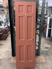 Vintage Red Wood Door 24 x 80