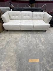 Ivory Leather Sofa