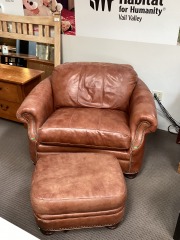 Leather Chair & Ottoman