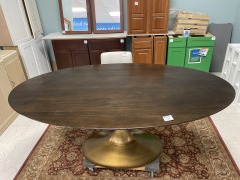 Oval Table Brass Pedestal Base