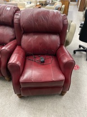 Red Leather Elec. Recliner