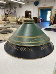 Vintage Art Deco Metal Lamp Shade and Base