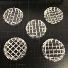 vintage crystal round grid pattern coasters