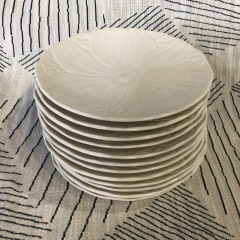 12 Mikasa Country Manor or Flower Basket white stoneware salad plates