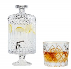 2982 BLK3 | CRATE&BARREL Hatch Dispenser & 8 Glasses