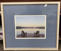 Framed Calm Waterfront Sunset