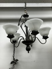 5 Light Gunmetal Braid Detail Chandelier
