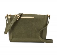 2993 O1 | TALBOTS Suede Trim Pebble Leather Crossbody Bag