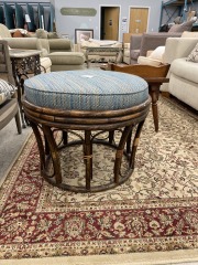 Aqua Bamboo Footstool