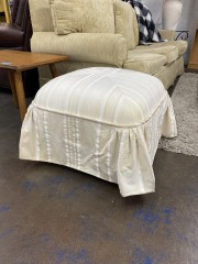 Ivory Ghosty Striped Ottoman