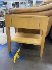 Beuer-Brown Light Wood Side Table