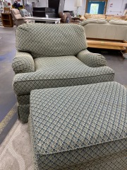 Drexel Tapestry Armchair w\/ottoman