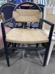 Black Chair with Jute Rope