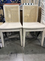 White Chair with Woven Back