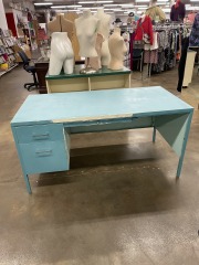 Blue Steelcase MCM Metal Desk