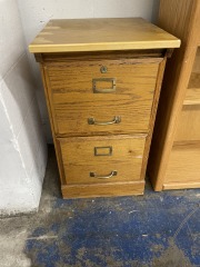 Wood Two Drawer Filing Cabinet